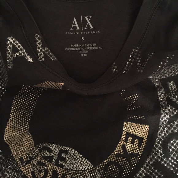A/X black tshirt with gold and silver detail - Picture 2 of 2