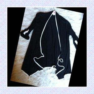 Black and white long cardigan