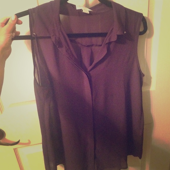 Purple Sheer Collared Shirt