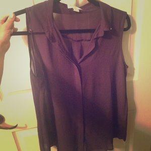 Purple Sheer Collared Shirt