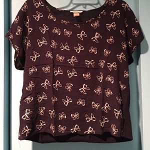 Navy blue bows shirt