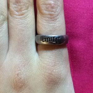 Silver engraved ring