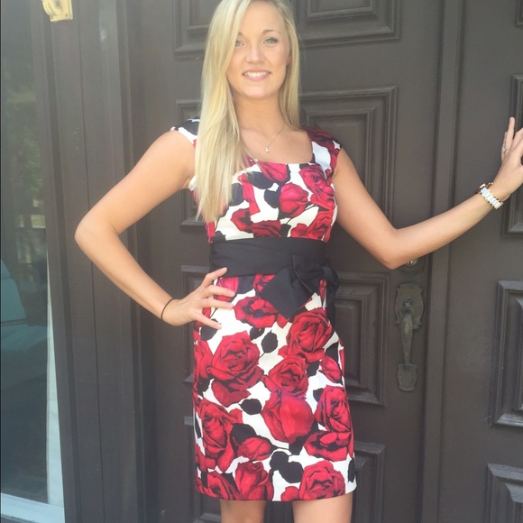 Red and black with bow dress