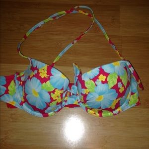 FLORAL HOLLISTER PUSH UP BIKINI TOP