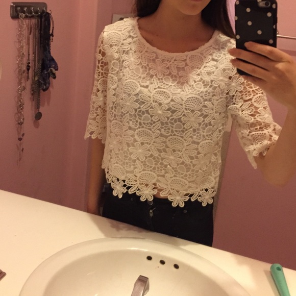 White floral top