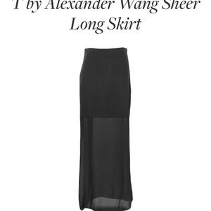 T- by Alexander wang long black sheer skirt