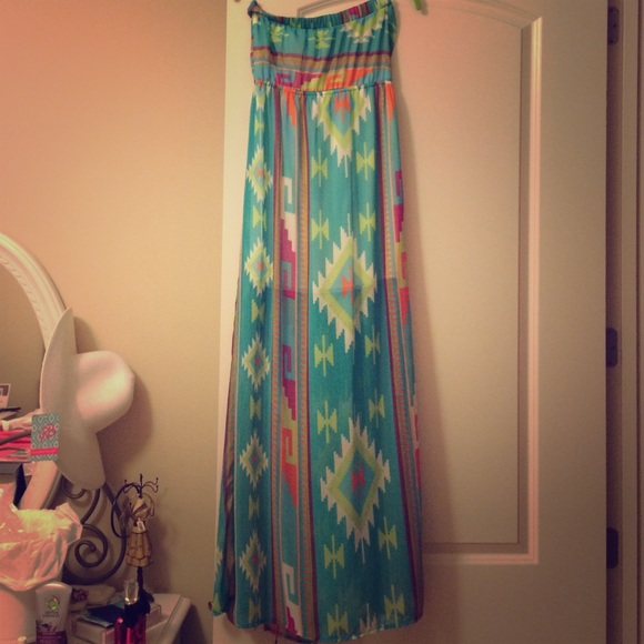 Aztec print maxi dress