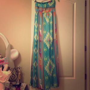Aztec print maxi dress