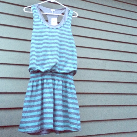 Splendid L teal and gray racerback dress