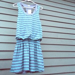 Splendid L teal and gray racerback dress
