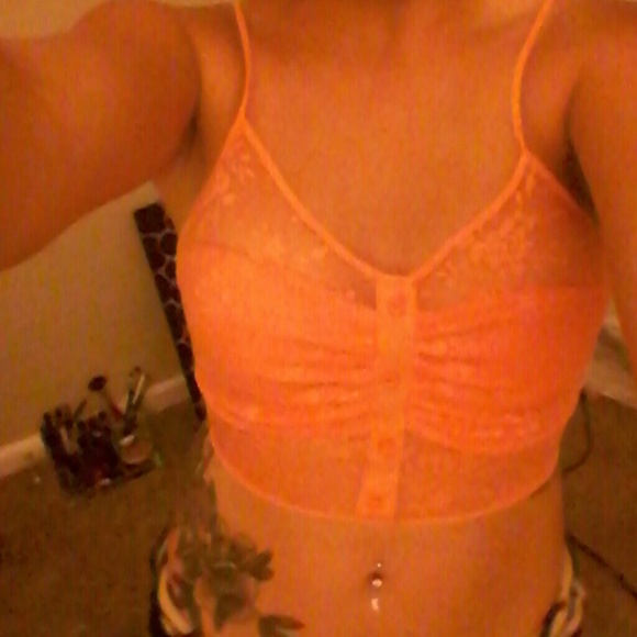 Orange lace crop