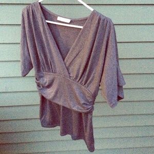 White House Black Market gray short sleeve top