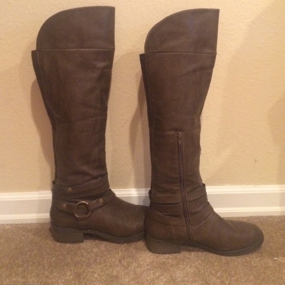 JustFab Boots - Over the knee chocolate riding boot
