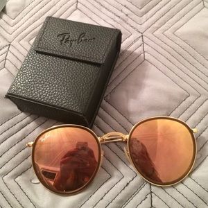 Ray bans foldable circle glasses