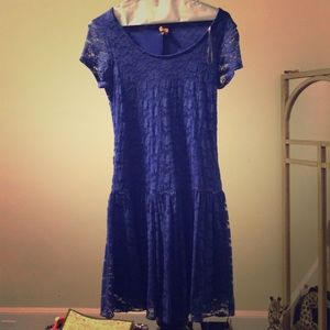 Lace blue dress #flirty