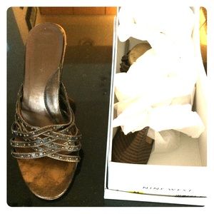 Bronze strappy sandals