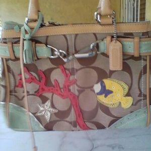 Coach coral and fish bag