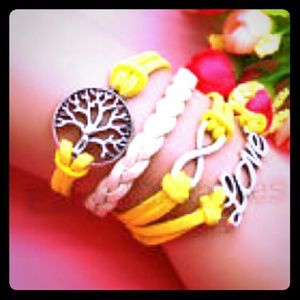 Yellow and white bracelet