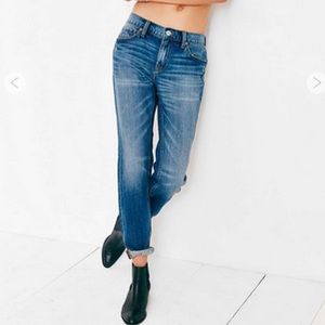 High Waisted Distressed Boyfriend Jeans