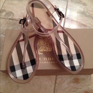 Burberry Clear Jelly Thong Sandals