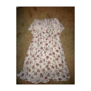 Floral dress strapless