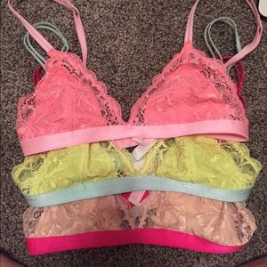 ❌SOLD❌BUNDLE Pink bralettes set of three
