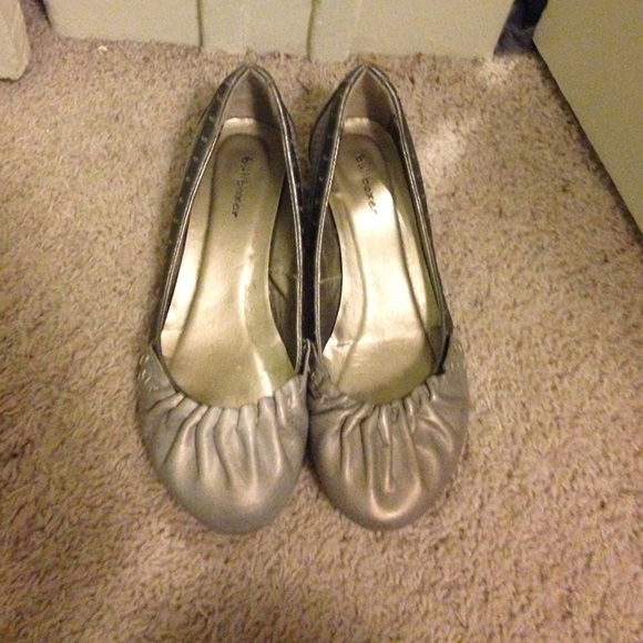 Silver kitten heels
