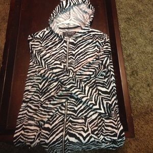 Tripp Hot Topic zebra print sweatshirt jacket