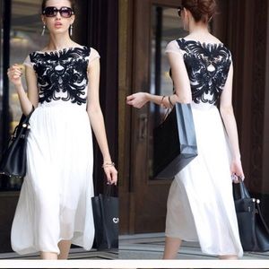 White Embroidered formal dress