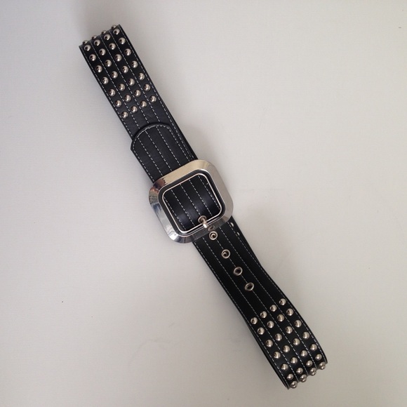 Rocker style black fashion belt