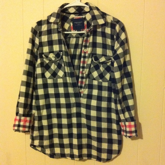 Black and white plaid long sleeve from AEO