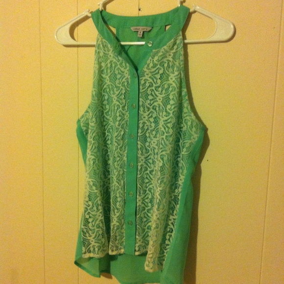 Adorable mint and lace tank