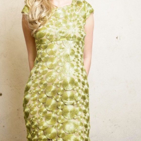 Metallic lime green cocktail dress - Picture 1 of 1