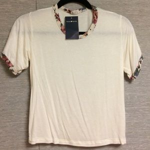 Brandy Melville white floral edged Nadine