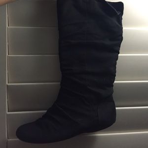 Black suede boots
