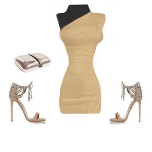 SOLD In our other store AUTH Herve Leger One Shoulder Bandage Mini