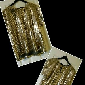 Gold Sequined shirt {Vintage}