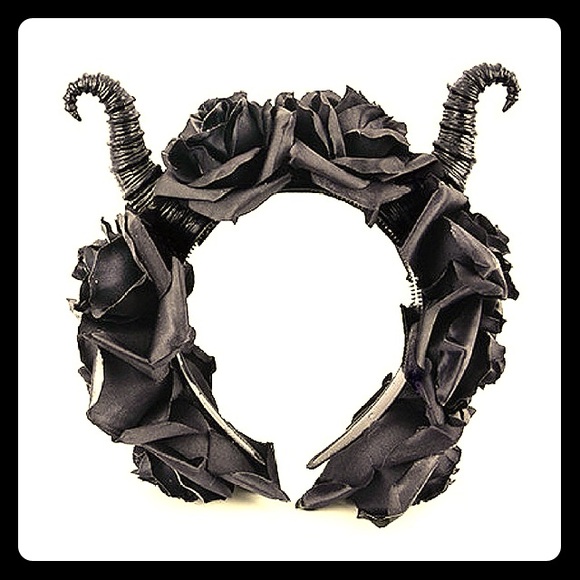 Gothic Flower Horn Crown Maleficent