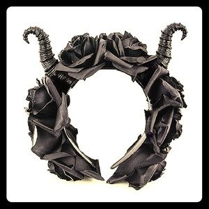 Gothic Flower Horn Crown Maleficent