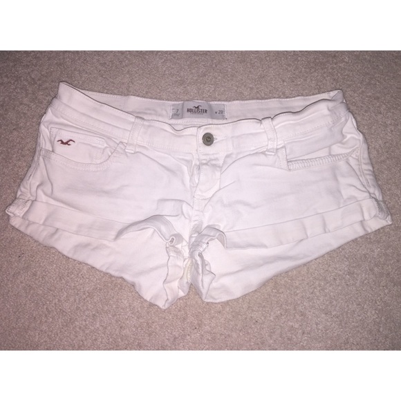 White Low Rise Hollister Shorts