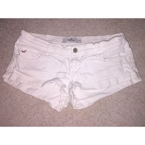White Low Rise Hollister Shorts