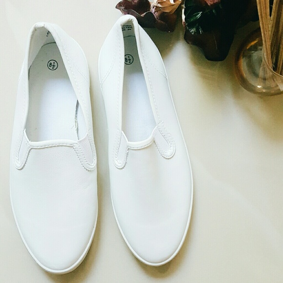Faux leather White slip on sneaker