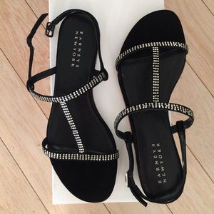 Black flat sandals