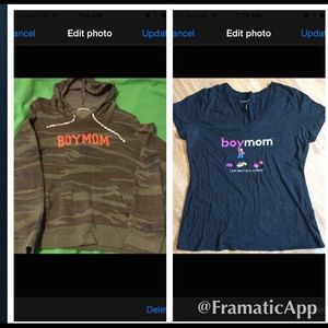 2 boymom shirts XL