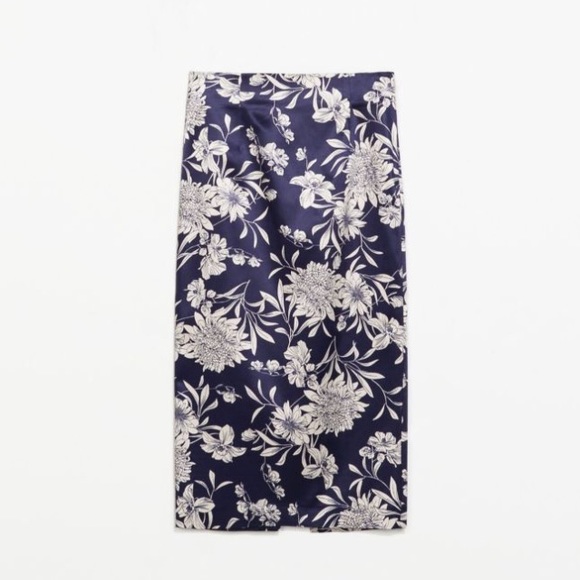 Zara medium floral print pencil skirt