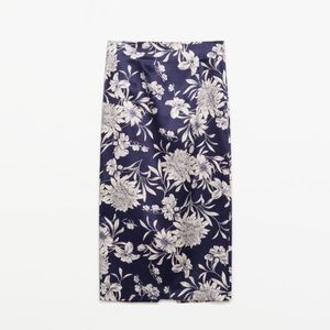 Zara medium floral print pencil skirt
