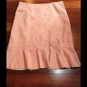 Pink corduroy knee length skirt size 6