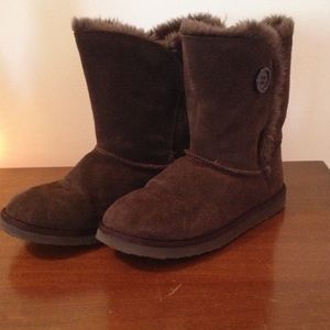 Brown suede boots