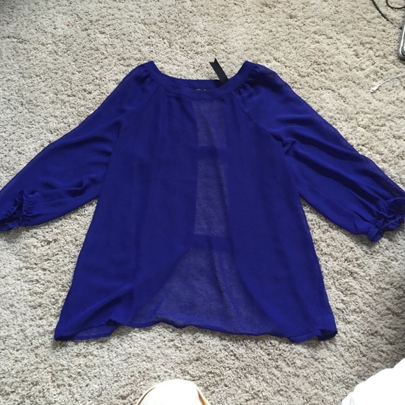 Flowy sheer blue shirt