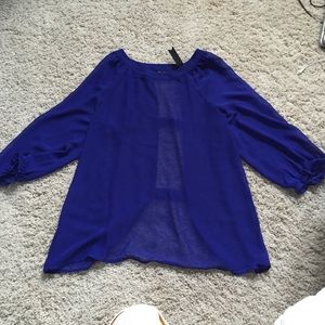 Flowy sheer blue shirt